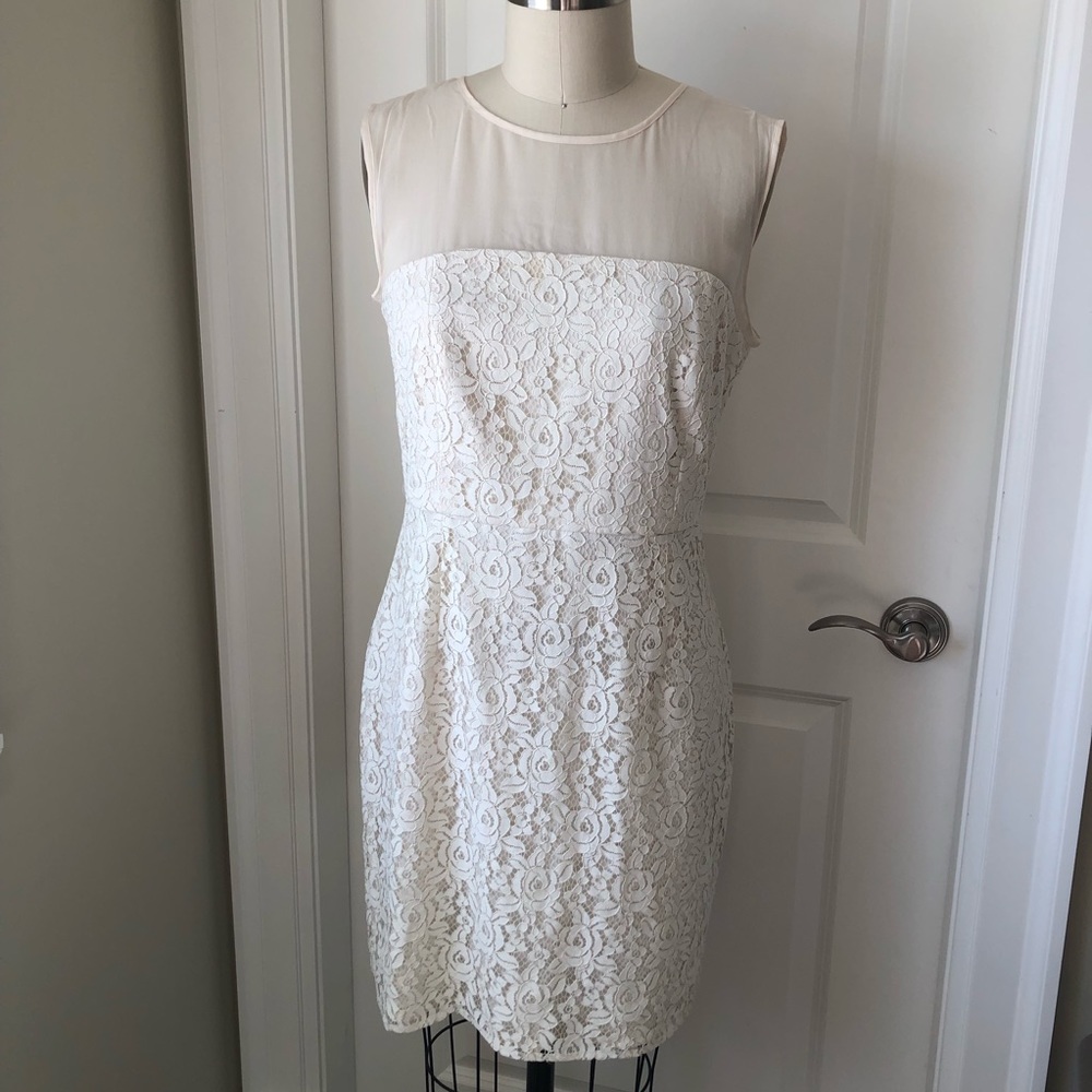 Diane Von Furstenberg Nisha Dress White Lace Engagement Cocktail Wedding